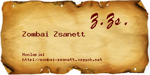 Zombai Zsanett névjegykártya